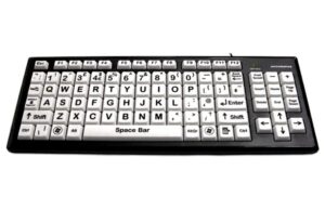 Accuratus jumbo xl keyboard-black-on-white uppercase